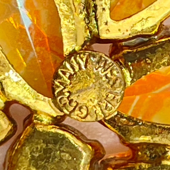 Western Germany Signed Vintage AB Pink Rhinestone Articulating Pin Brooch - Picture 8 of 10